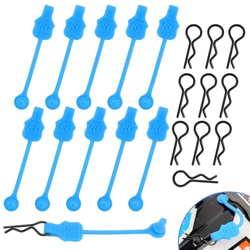 GDOOL 10 Pieces 1.2mm RC Body Shell Clips Pin with Pull Tabs Compatible with All 1/10 1/12 Scale Traxxas Arrma Redcat Axial Losi HSP HPI Kyosho RC Car Truck Crawler Body Shell Upgrades(Blue)