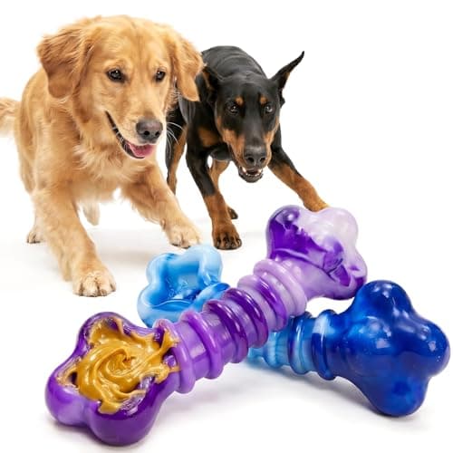 Kseroo 2-Pack Tough Dog Toys for Aggressive Chewers 35-85lbs, Beef Flavored