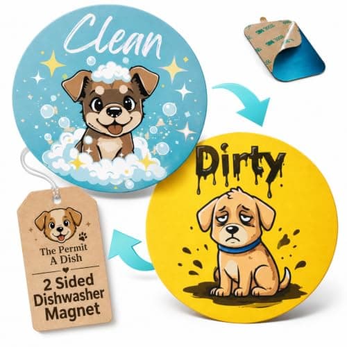 The Permit A Dish Clean Dirty Dishwasher Magnet - Dog Mom Gift Dog Dad Gift
