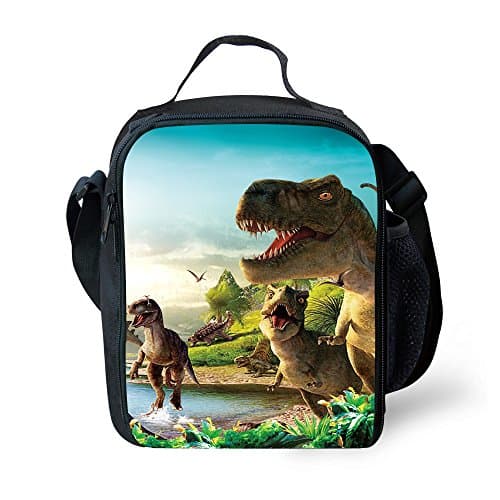 CAIWEI Animal Dinosaur Cat Shark Husky and Dolphin Insulated Lunch Box Cooler Bag (DINOSAUR7)