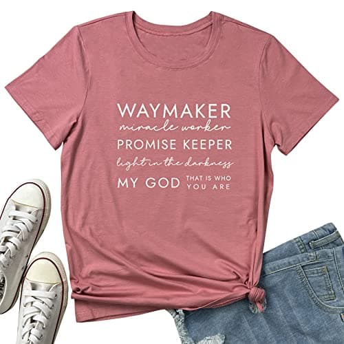 BLACKOO Women Way Maker Graphic Cute T-Shirts Mauve XX-Large