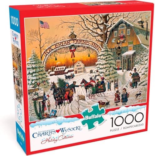 Buffalo Games – A Christmas Greeting - Charles Wysocki - 1000 Piece Holiday Jigsaw Puzzle ​ Colorful Puzzle for Adults – Precision-Cut, Beautiful, Winter Artwork, and Hours of Festive Fun