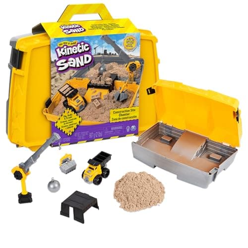 Kinetic Sand Construction Site, Moldable Play Sand Sensory Toys, Ages 3+