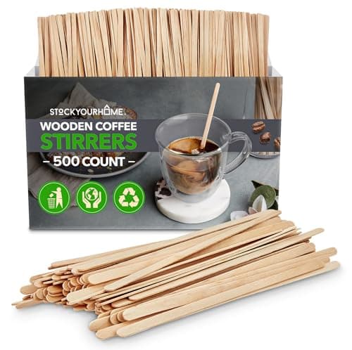 1000 Count Wooden Coffee Stir Sticks, Bulk Wood Stirrers for Coffee and Tea, Disposable Drink Stirrers for Hot Drinks, Wooden Coffee Stirrers for Home, No Plastic Stir Sticks