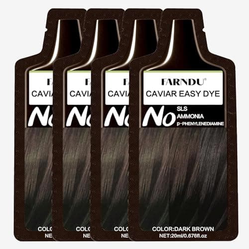 Dark Brown Hair Dye Shampoo for Women Men 100% Gray Hair Coverage 4 Pack