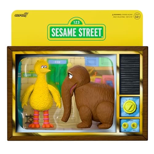 Super7 Sesame Street Reaction Figures - Big Bird and Mr. Snuffleupagus 2-PK Action Figure
