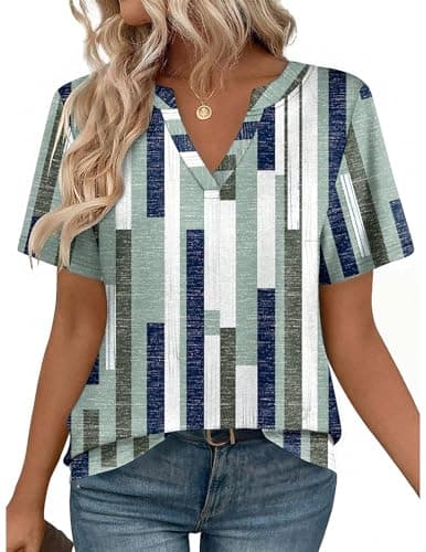 Zeagoo Womens T Shirts Olive Green Tops 2026 Short Sleeve Summer Loose