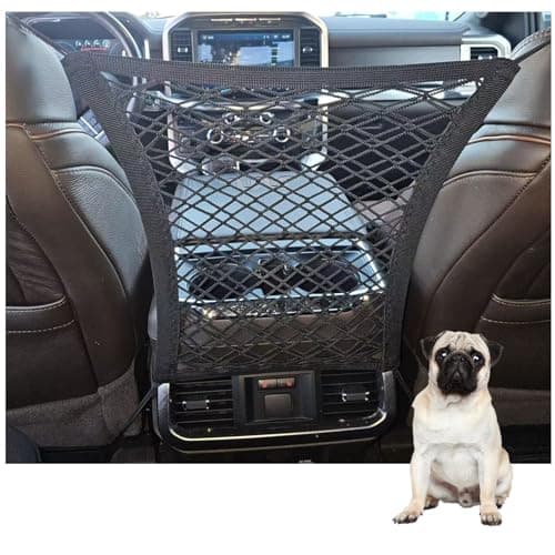 Dog Car Net Barrier Pet Barrier with Auto Safety Mesh Organizer Stretchable Storage Bag Universal for Cars, SUVs -Easy Install (M-for Car)