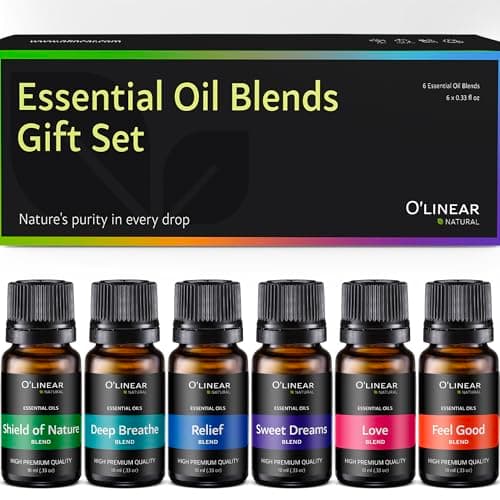 O'linear Essential Oils 6 Blends Set - Perfect for Humidifiers and Diffusers, Aromatherapy Diffuser Oils Scents, Essential Oil Kit for Home Use, Essential Oil Pack with Various Scents