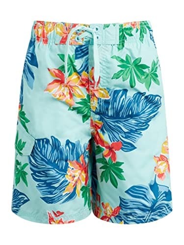 Kanu Surf boys Avalon Quick Dry Upf 50+ Beach Swim Trunks, Bermuda Aqua, 10 12 US