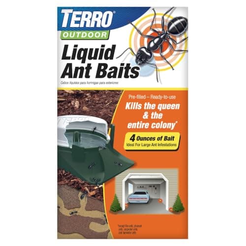 TERRO T1804-6 Outdoor Ready-to-Use Liquid Ant Bait Killer and Trap - Kills Common Household Ants - 4 Bait Stations