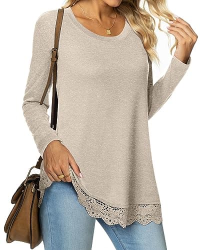 Womens Tunics Fall Tops Loose Dressy Casual Shirts for Leggings XL