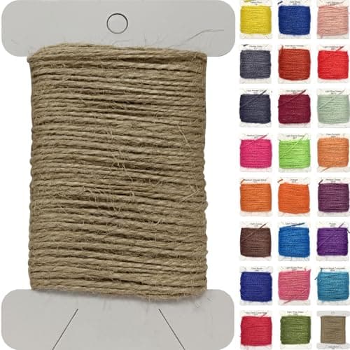 Jute Twine 10yards Long Twine String for Crafts Gift Wrapping Packing Gardening Crochet Knitting Macrame Decor (Yellow Brown)