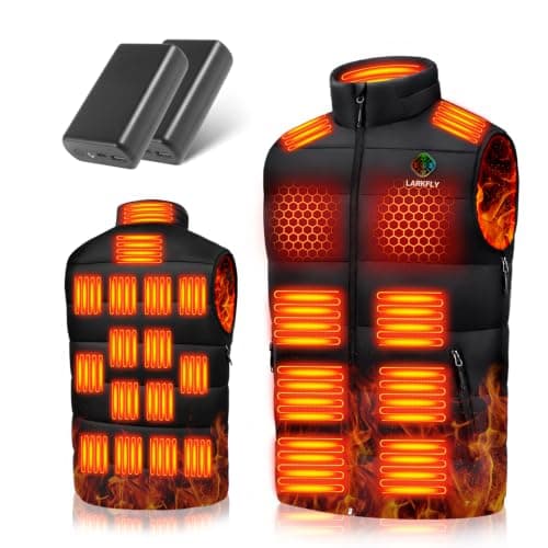 larkfly 24 Zones Heated Vest for Men Women (with Battery) 5‑in‑1 Smart Ctrl