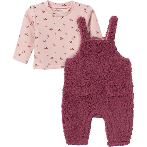 Modern Moments™ by Gerber Baby Girls' Microplush Overall Sset, Dark Rose, 24 Months