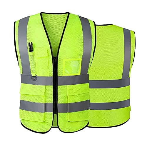 Tydon Guardian Reflective Safety Vest for Women Men High Visibility Security Pockets Zipper Front Meets ANSI/ISEA Standard