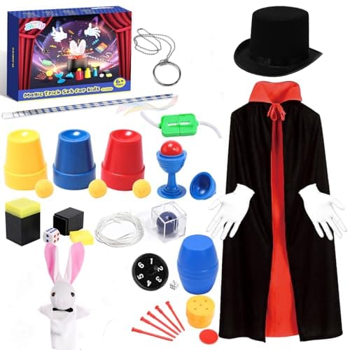 Skirfy Magic Tricks-Magic Kit for Kids Age 6-8,Magic Set with Magician Costume,Magic Wand, for Kids Boys Girls Ages 6 7 8 9 10 11 12