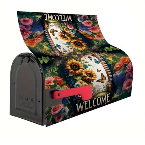 YOPINCO Mailbox Covers Magnetic Standard Size, Home Sweet Home Mailbox Cover, Reusable UV Resistant Polyester Oxford Cloth for Outdoor Garden Yard Decoration, 18 x 21 Inch