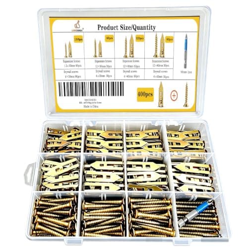 400pcs Self Drilling Drywall Anchors and Screws