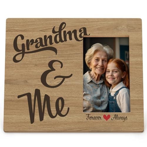 DIENADFX Grandma and Me Picture Frame, Grandma Birthday Grandparents Day Gifts, Granddaughter Grandson Gifts from Grandma, Grandkids Photo Frame, Grandparents Wood Picture Frames for 4x6 Photos