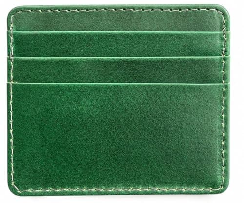 MILITARIA STUFFS Leather Slim Wallet, Front Pocket Minimalist Design, Leather Credit Card Holder,Leather Wallets for Men and Women (Green)