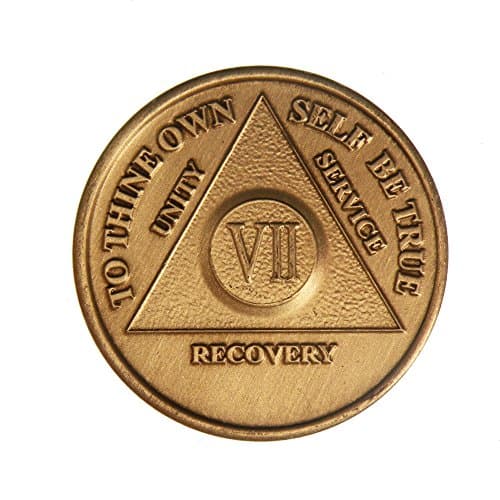 7 Year Bronze AA (Alcoholics Anonymous) - Sober / Sobriety / Birthday / Anniversary / Recovery / Medallion / Coin / Chip by Generic
