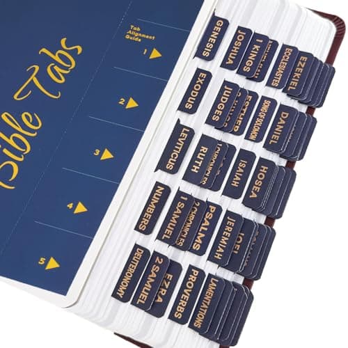 Midnight Blue Bible Tabs with Gold Foil Lettering, 66 Bible Index Tabs for Men and Women, Waterproof Laminated Large-Print Tabs, Study Bible Tabs with Chapter Titles and Summaries (Midnight Blue)