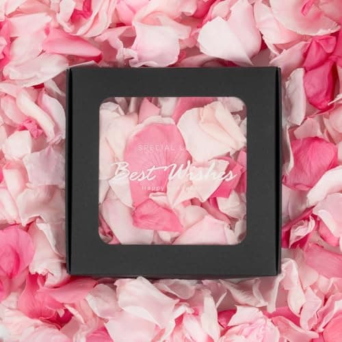 Rosaura 180+ pcs Real Preserved Rose Petals 1.75oz for Wedding Decor, Romantic Night, Proposal Venue, Party Confetti, Bridal Shower - Bonus Lucky Surprise Pack (Pink)