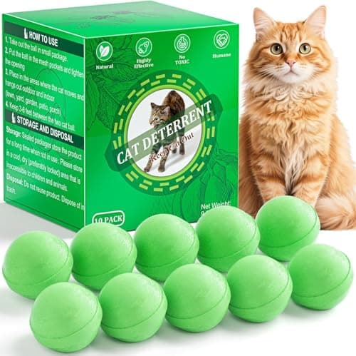 Cat Deterrent Outdoor, Natural Peppermint Oil Cat Repellent Outdoor Indoor, Mulch & Flower Permanently Against Scratch and Chew, Keep Cats Off Lawn, Yard, Garden, Keep Cats Away, 10 Pack, Green