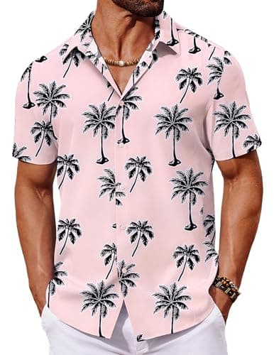 COOFANDY Hawaiian Shirt for Men Short Sleeve Casual Button Down Shirt Mens Summer Beach Shirts