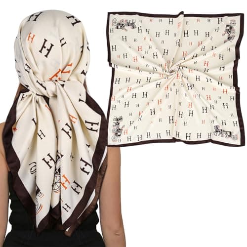 EXTREE Luxury Satin Head Scarf 35x35 - Silk-like Wrap for Women, Versatile Shawl/Sun Cover/Wrapping, Premium Gift for Her