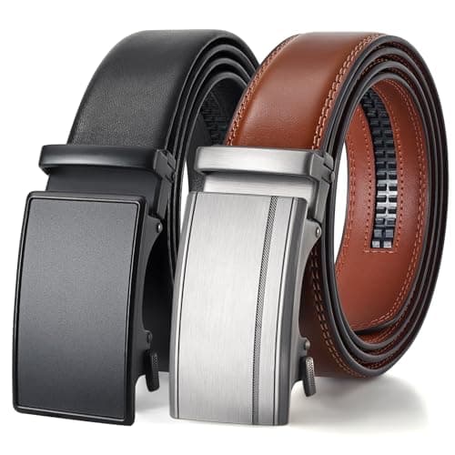 BELTROAD Ratchet Belts for Men 2-Pack Men's Ratchet Adjustable Slide Belt
