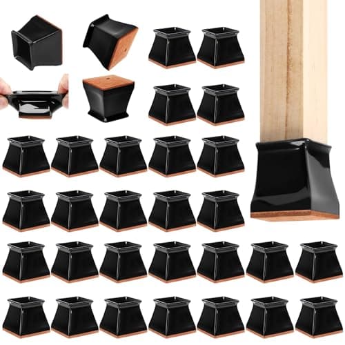 CHUNZEXI 32 Pack Square Chair Leg Floor Protectors for Hardwood Floors