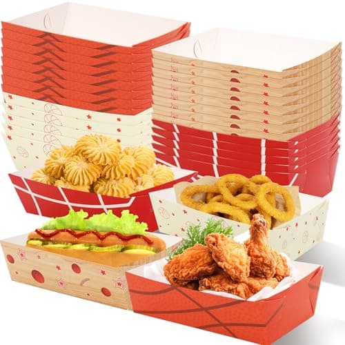 WorldBazaar Basketball Party Paper Food Trays 60 Pcs Disposable Snack Trays Kids Nacho Serving tray Basketball Party Supplies Birthday Decorations