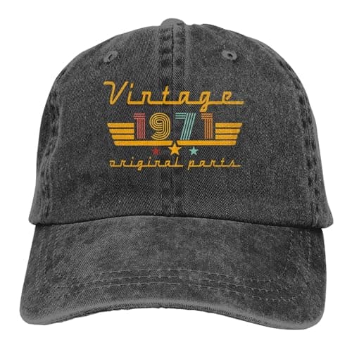 55th Birthday Decorations for Women Men, Vintage 1971 Hat Original Parts