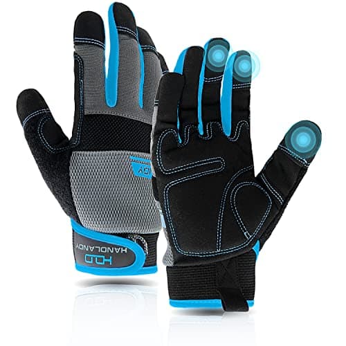 AIGEVTURE Work Gloves Men Women,Utility Gardening Gloves Touch Screen,Thin Mechanic Working Gloves Pink,Comfortable,Flexible,Fit (X-Large, Grey-Men)