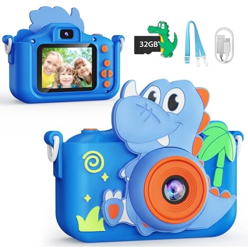 KOKODI Kids Camera Toy Digital Camera for Kids, Dinosaurs Birthday Gifts for Boys Age 3-12, 1080P HD Video Camera for Toddler, Children Toys for 3 4 5 6 7 8 9 Year Old Boys