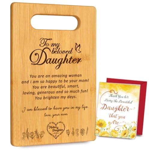 Daughter Gifts from Mom, To My Daughter Cutting Board Gifts from Mom Dad Parents, Christmas Birthday Gifts for Daughter from Mom, Mother Daughter Gifts for Adults Daughter