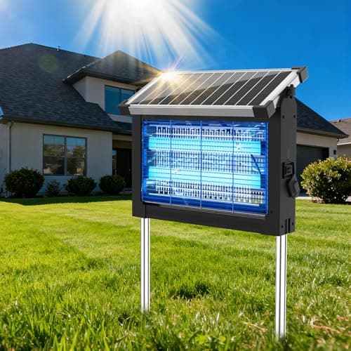 OnBeam Solar Bug Zapper Outdoor, 4500V Mosquito Zapper Fly Trap for Patio
