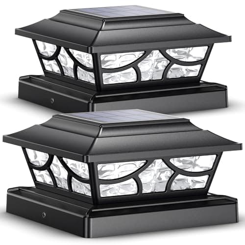SIEDiNLAR Solar Post Lights Outdoor 4 Modes, 2 Pack Black, Warm/Cool White