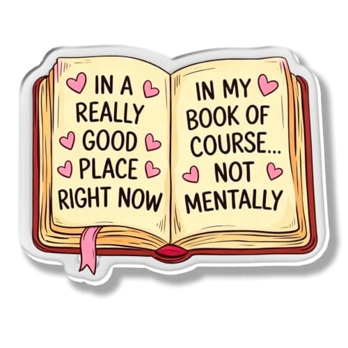 TPLUSHT Funny Book Lovers Phone Grip Aesthetic Acrylic Collapsible Cell Phone Stand and Finger Holder for Avid Readers, Cute Bookish Open Novelty Media Grip and Adhesive Stand for Smartphones