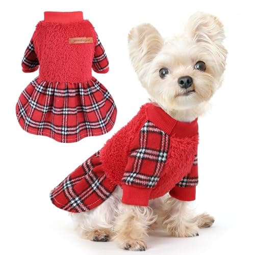 Dog Sweater Fleece Dog Clothes for Small Dogs Girl Fall Winter Puppy Dress