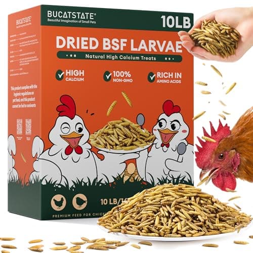 BUCATSTATE 10LB Dried Black Soldier Fly Larvae, BSFL Treats for Chickens