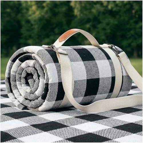 RYCHIC Waterproof Picnic Blanket Outdoor Camping Beach Mat Extra Large Foldable Car Essential Roadtrip Gadget Rv Accessories Glamping Tent Gear Must Haves Hiking Stuff Backpacking Necessities Gift