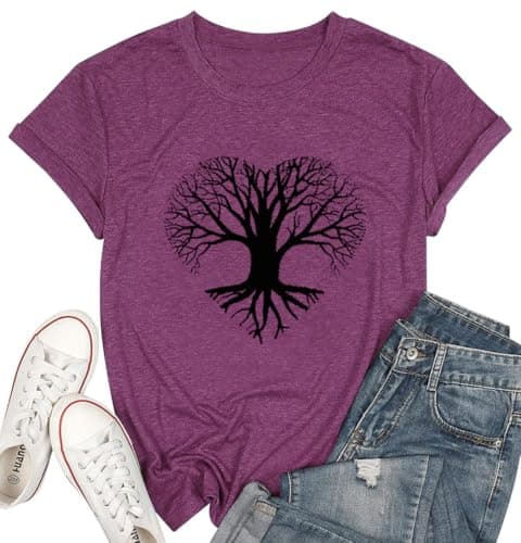Nature Vintage Graphic Tee for Women Funny National Parks Tshirt, Purple M