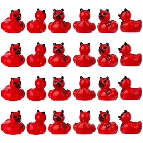GGSTDDUP 24 Pcs Halloween Mini Resin Ducks,Miniature Halloween Duck Figures