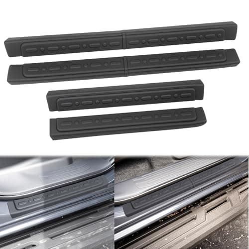 JTYZSM Door Sill Guards for 2024 2025 2026 Toyota Tacoma Double Cab Accessories, Door Sill Protector Kit Soft TPE Entry Guard Cover for 2024+ Tacoma 4Pcs Set