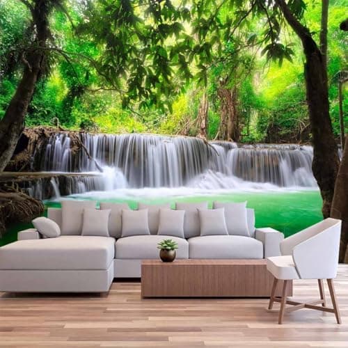 FENDROM Waterfall Majestic Beautiful Landscape Tapestry Nature River Mountain Wall Hanging Jungle Nature Green Forest Wall Art for Bedroom Living Room Dorm