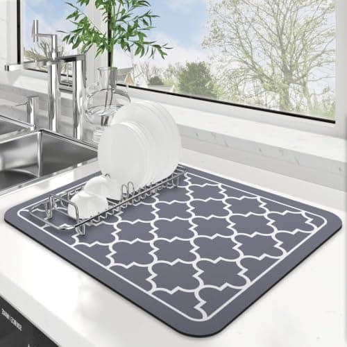 Dish Drying Mat Absorbent Dish Drying Mats for Kitchen Counter 15"x 18"
