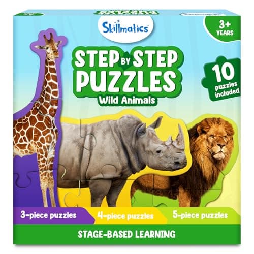 Skillmatics Step by Step Jigsaw Puzzles – Toddler Toys & Games, 40 Pieces